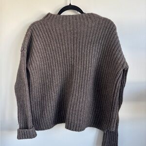 Vince Taupe Ribbed Turtleneck Sweater